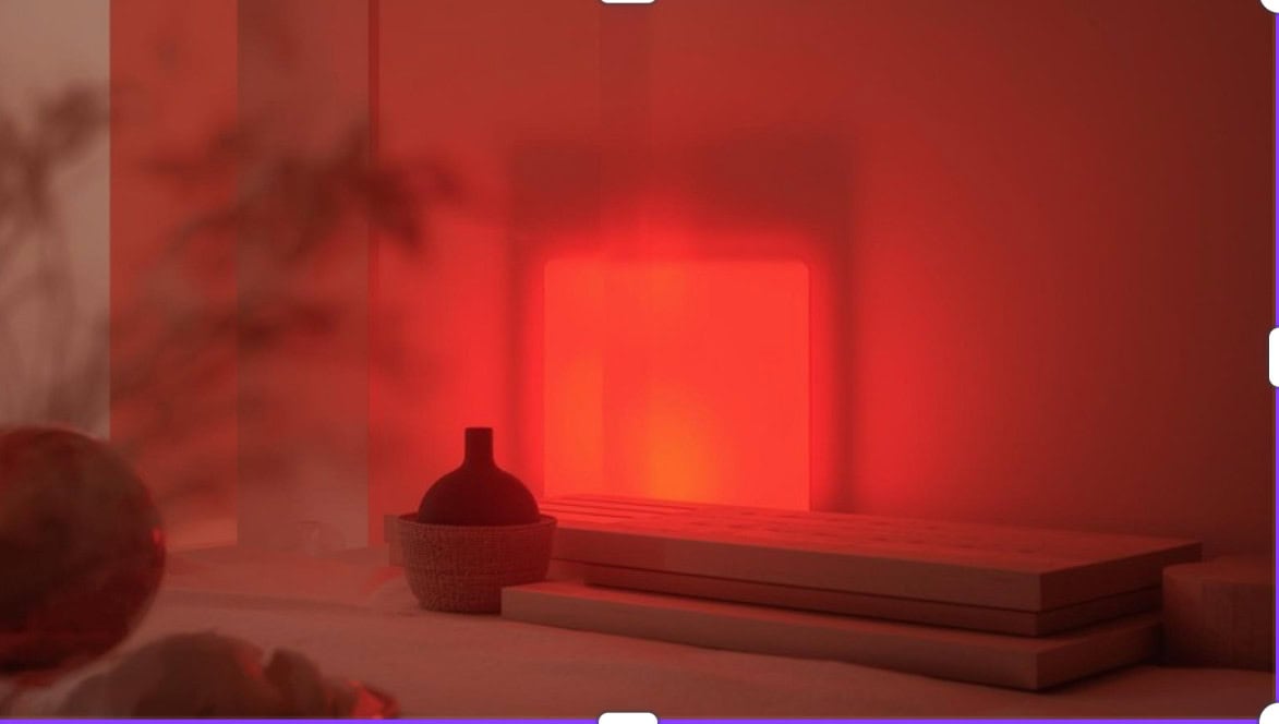 Red light therapy panel in a modern home wellness setup